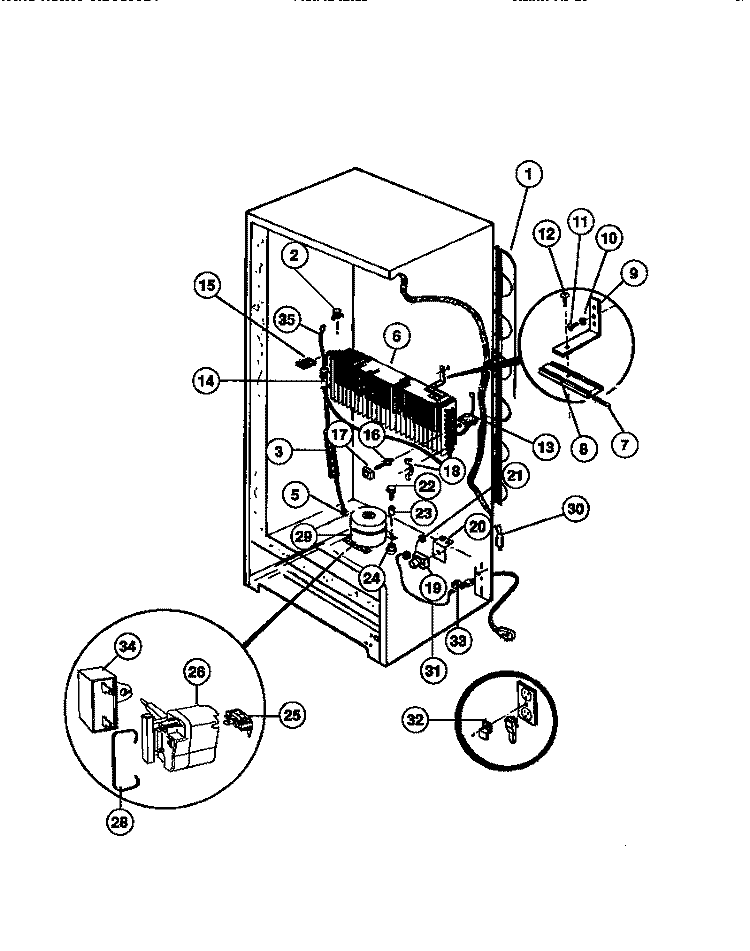 LINER AND UNIT Diagram and Parts List for MFU14F3BW2  Frigidaire Freezer