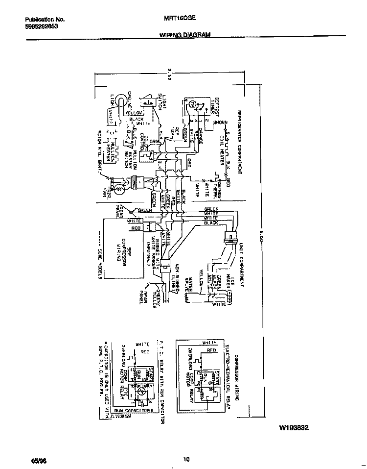 WIRING DIAGRAM Diagram and Parts List for MRT16CGEW0  Uni Refrigerator