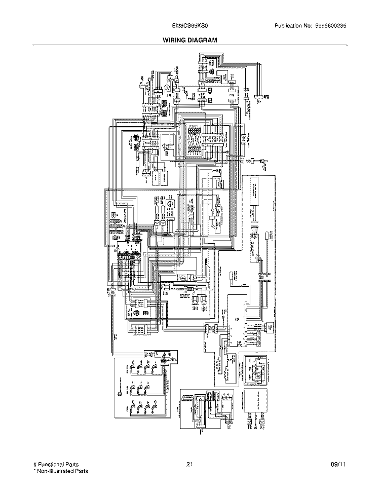 WIRING DIAGRAM Diagram and Parts List for EI23CS65KS0  Electrolux Refrigerator