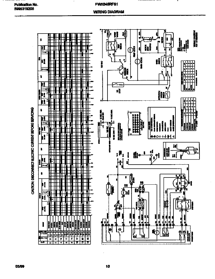 WIRING DIAGRAM Diagram and Parts List for FWX645RFS1  Frigidaire Washer