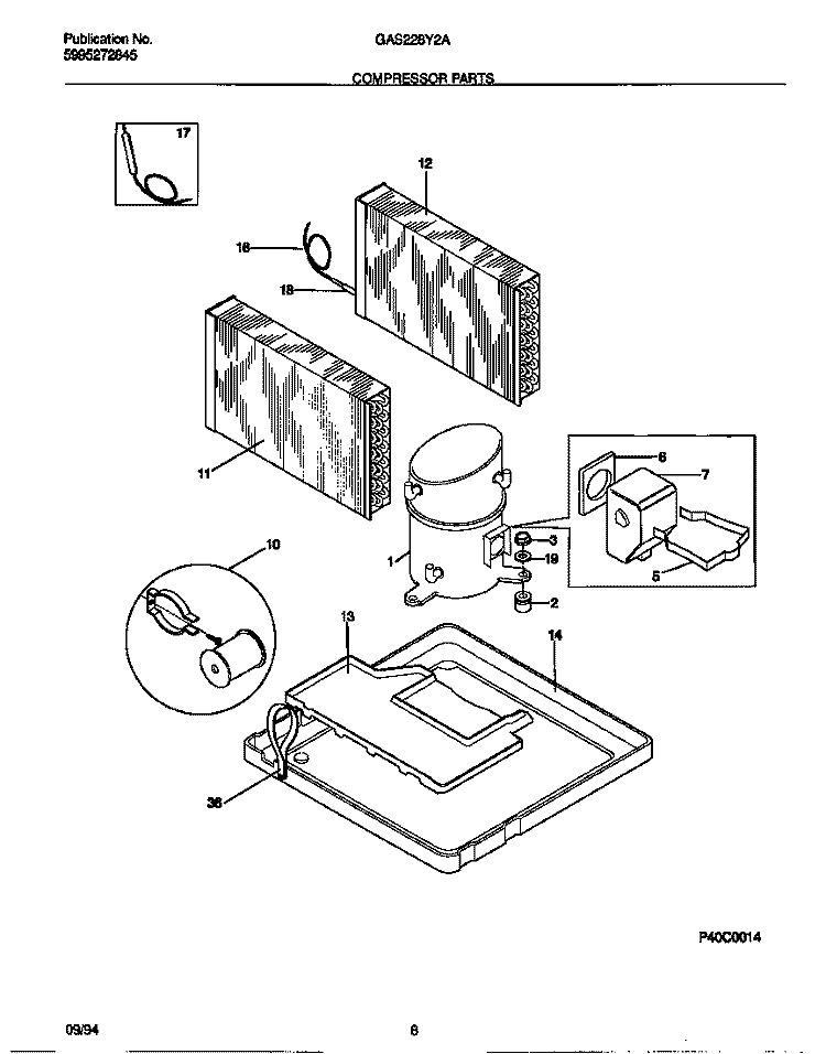 COMPRESSOR PARTS Diagram and Parts List for GAS228Y2A1  Gibson Air Conditioner