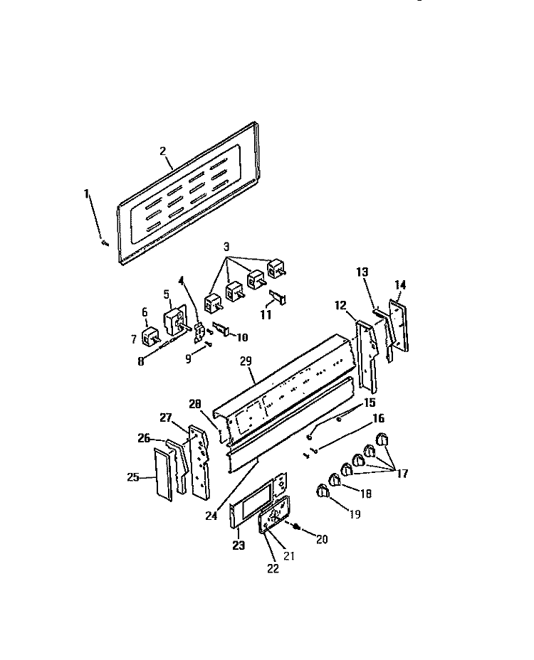 BACKGUARD Diagram and Parts List for REC306CF0  Kelvinator Range