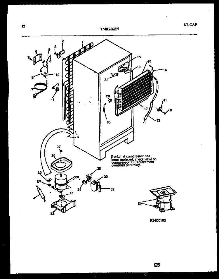 SYSTEM AND AUTOMATIC DEFROST PARTS Diagram and Parts List for TMK206EN3D  Kelvinator Refrigerator