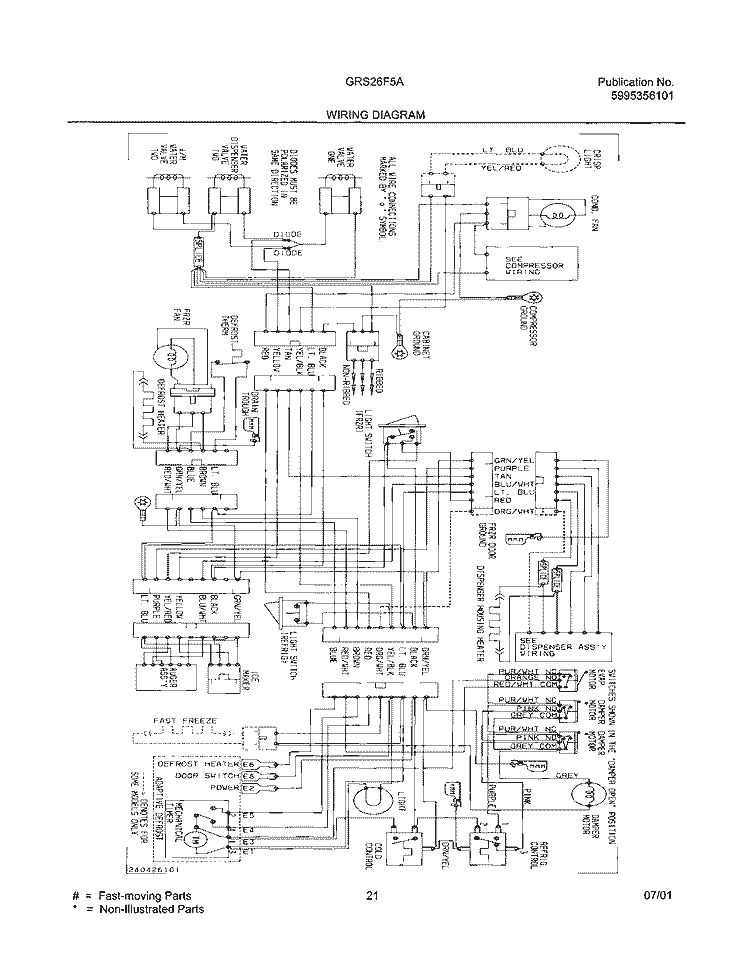 WIRING DIAGRAM Diagram and Parts List for GRS26F5AQ1  Gibson Refrigerator