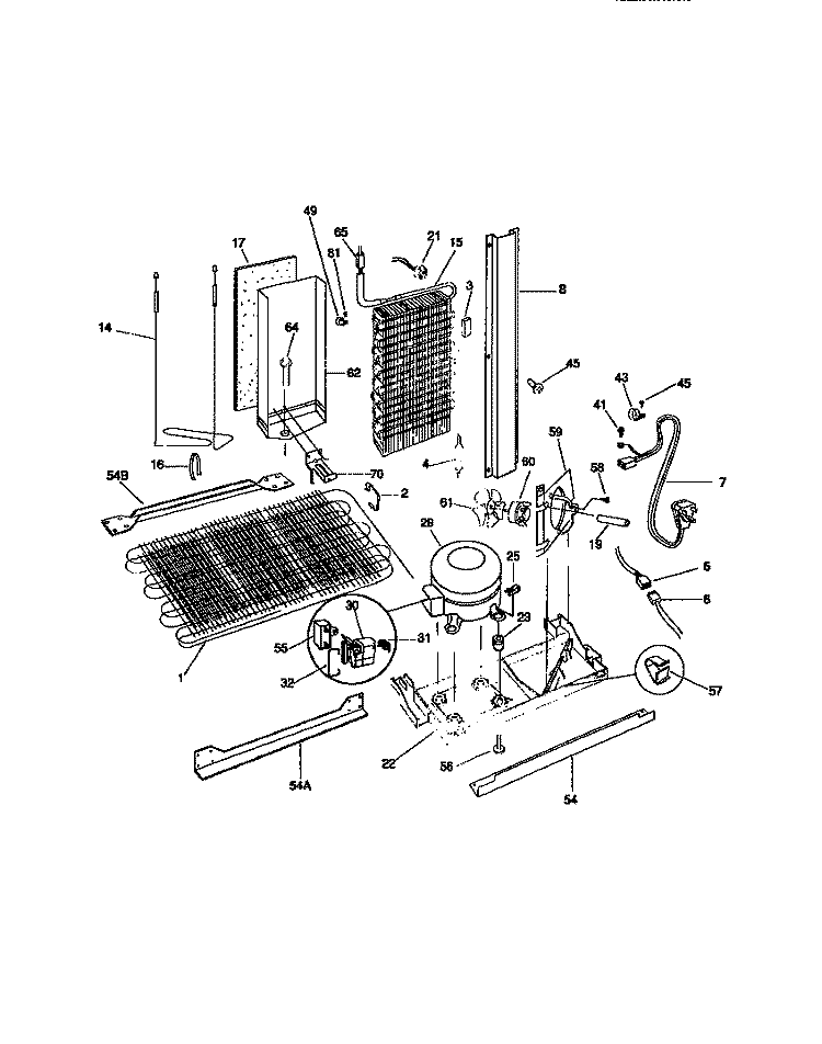 SYSTEM Diagram and Parts List for MRS22WRCD0  Frigidaire Refrigerator