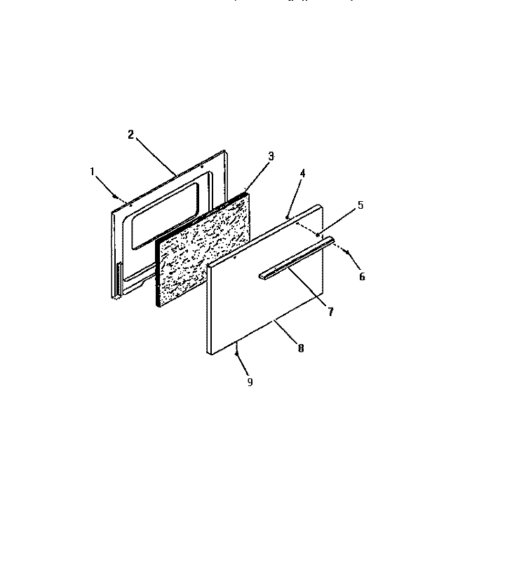 OVEN DOOR, PANELS Diagram and Parts List for GC34BCL0  Frigidaire Range