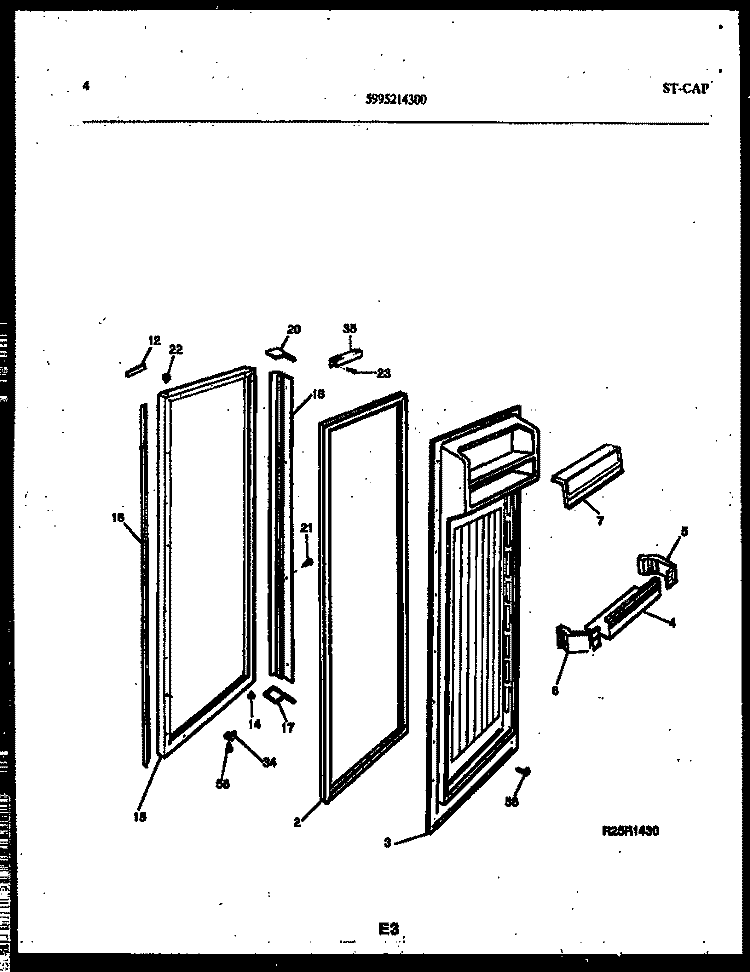 REFRIGERATOR DOOR PARTS Diagram and Parts List for RS249MCD2  Frigidaire Refrigerator