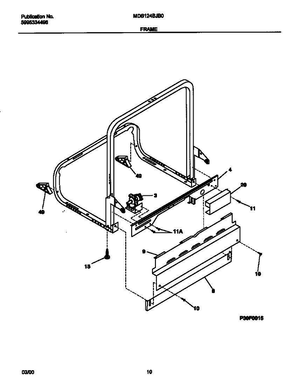 Frigidaire Mdb124bjb0 2 Diagram and Parts List for MDB124BJB0 V0 Frigidaire Refrigerator