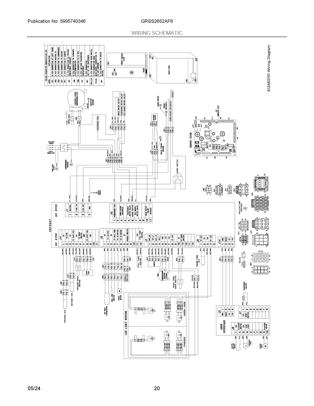 Ice Maker Diagram and Parts List for GRSS2652AF6  Frigidaire Refrigerator