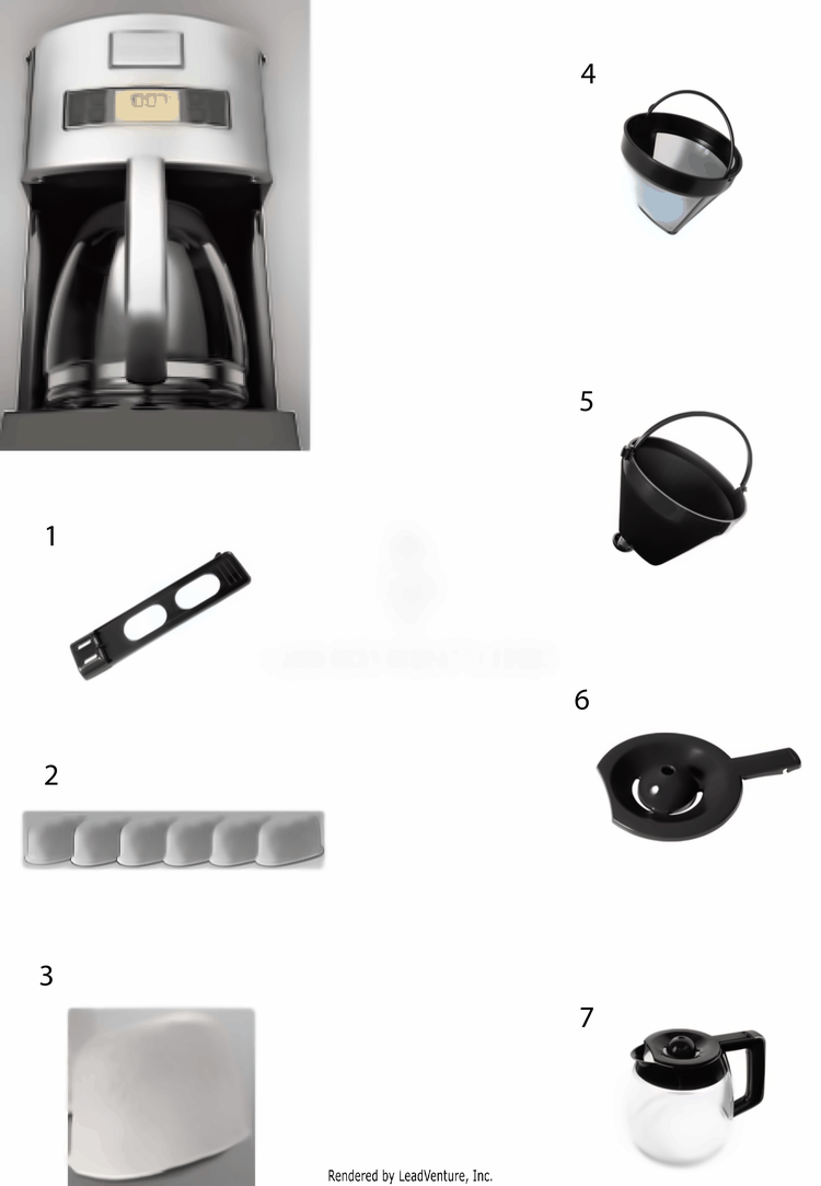 Replacement Parts Diagram and Parts List for FPDC12D7MS  Electrolux Coffee Maker