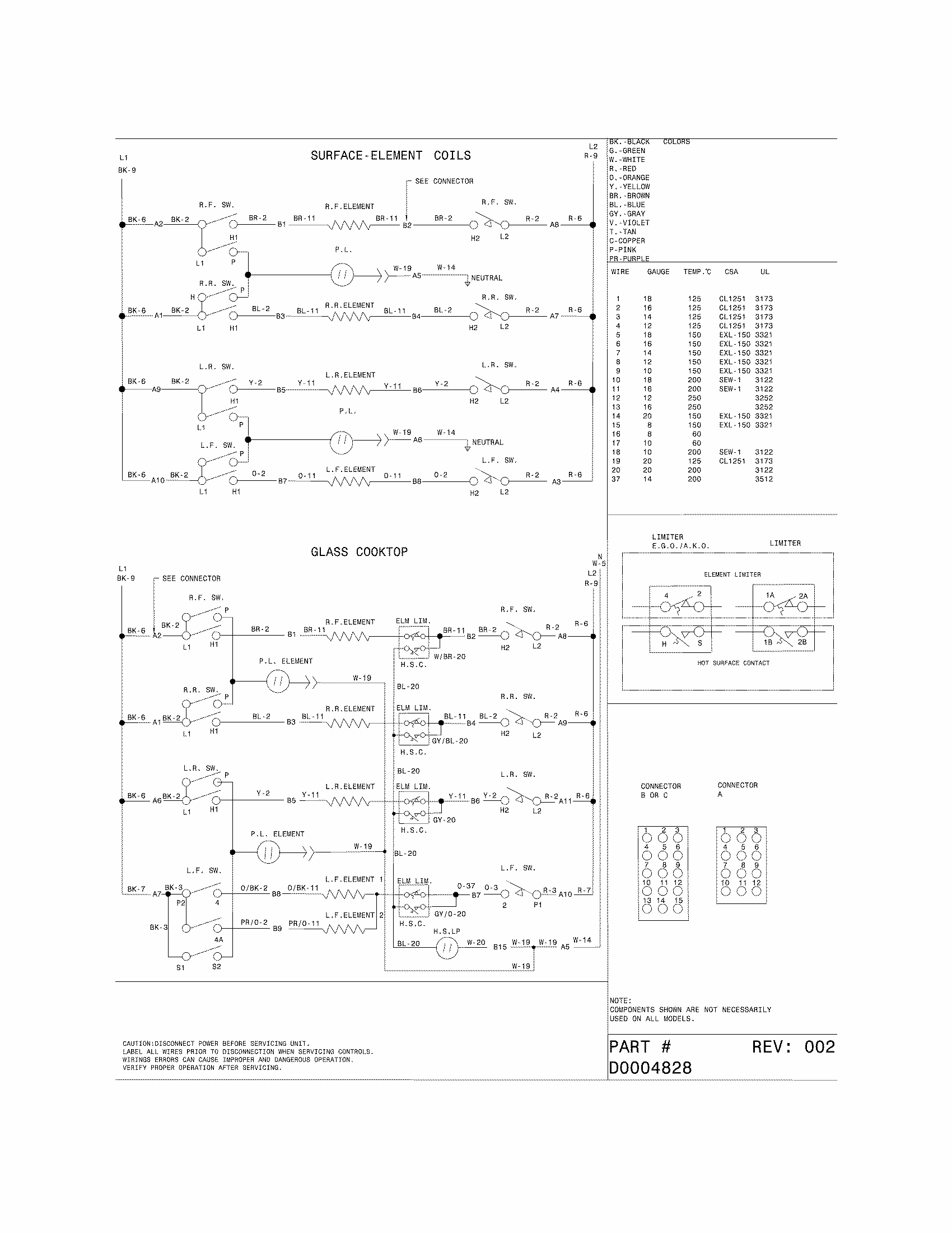 Wiring Diagram Diagram and Parts List for 79042519310  Kenmore Range