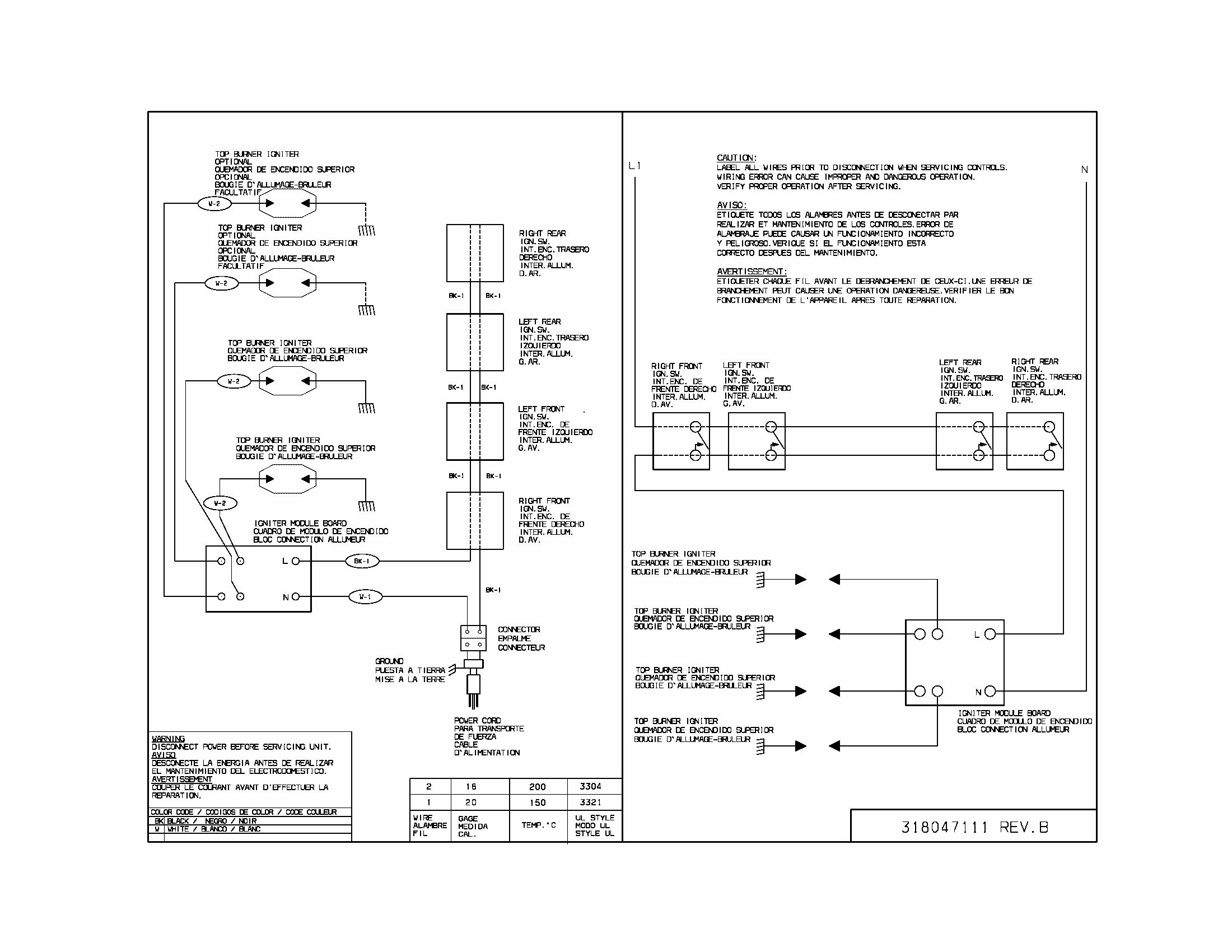 Wiring Diagram Diagram and Parts List for 79032234401  Kenmore Cooktop