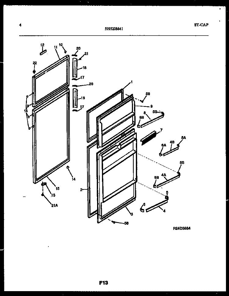 DOOR PARTS Diagram and Parts List for ATN130WK1  Frigidaire Refrigerator