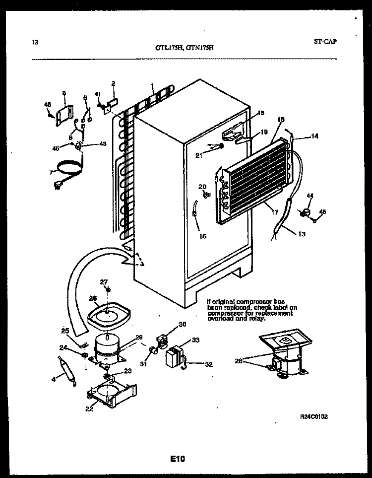 SYSTEM AND AUTOMATIC DEFROST PARTS Diagram and Parts List for GTL175WH5  Frigidaire Refrigerator