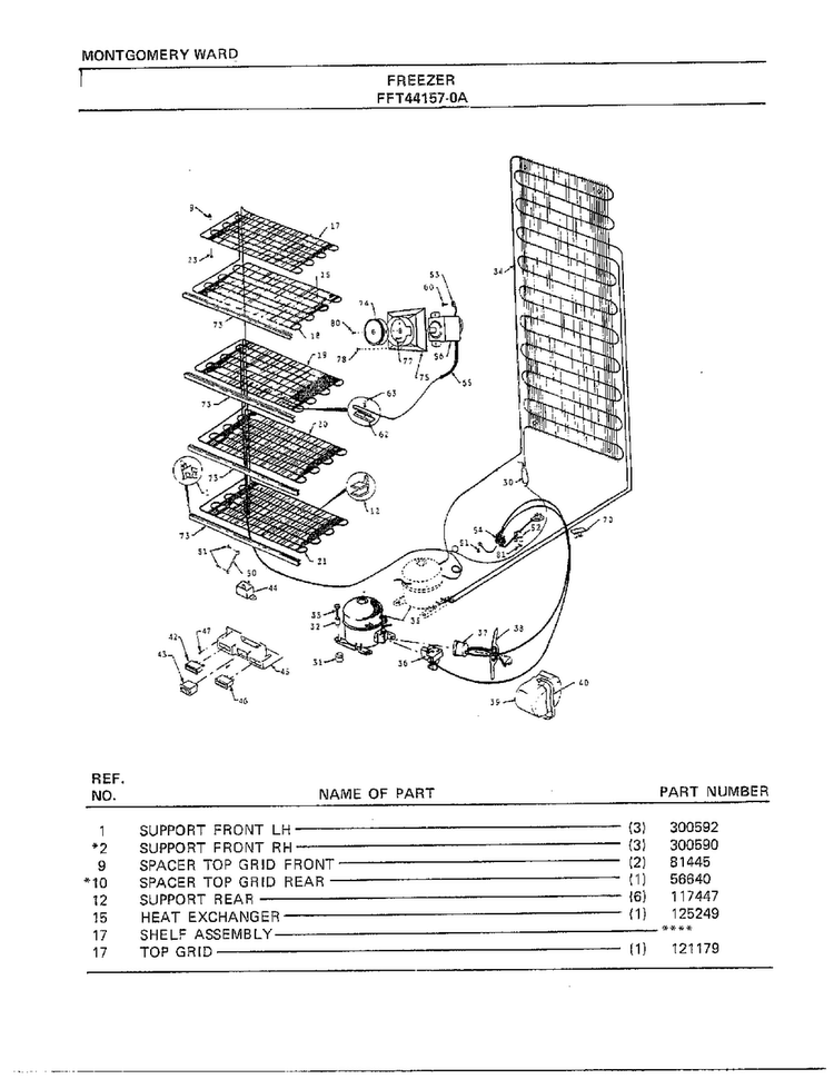 Freezer Page 3 Diagram and Parts List for 44157A-0  Frigidaire Freezer