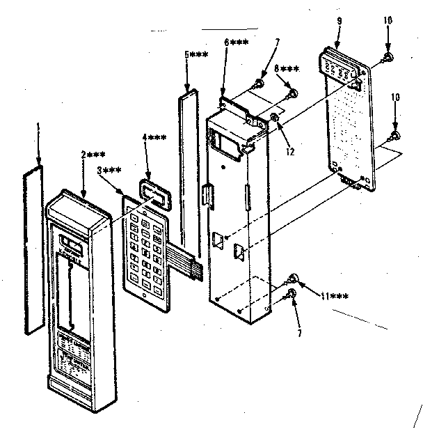 Control Panel Parts Diagram and Parts List for 5648778620  Kenmore Microwave