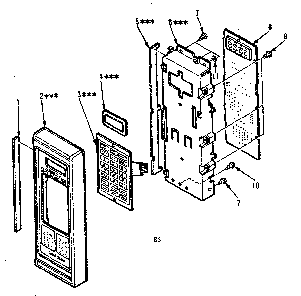 Control Panel Diagram and Parts List for 5648898510  Kenmore Microwave