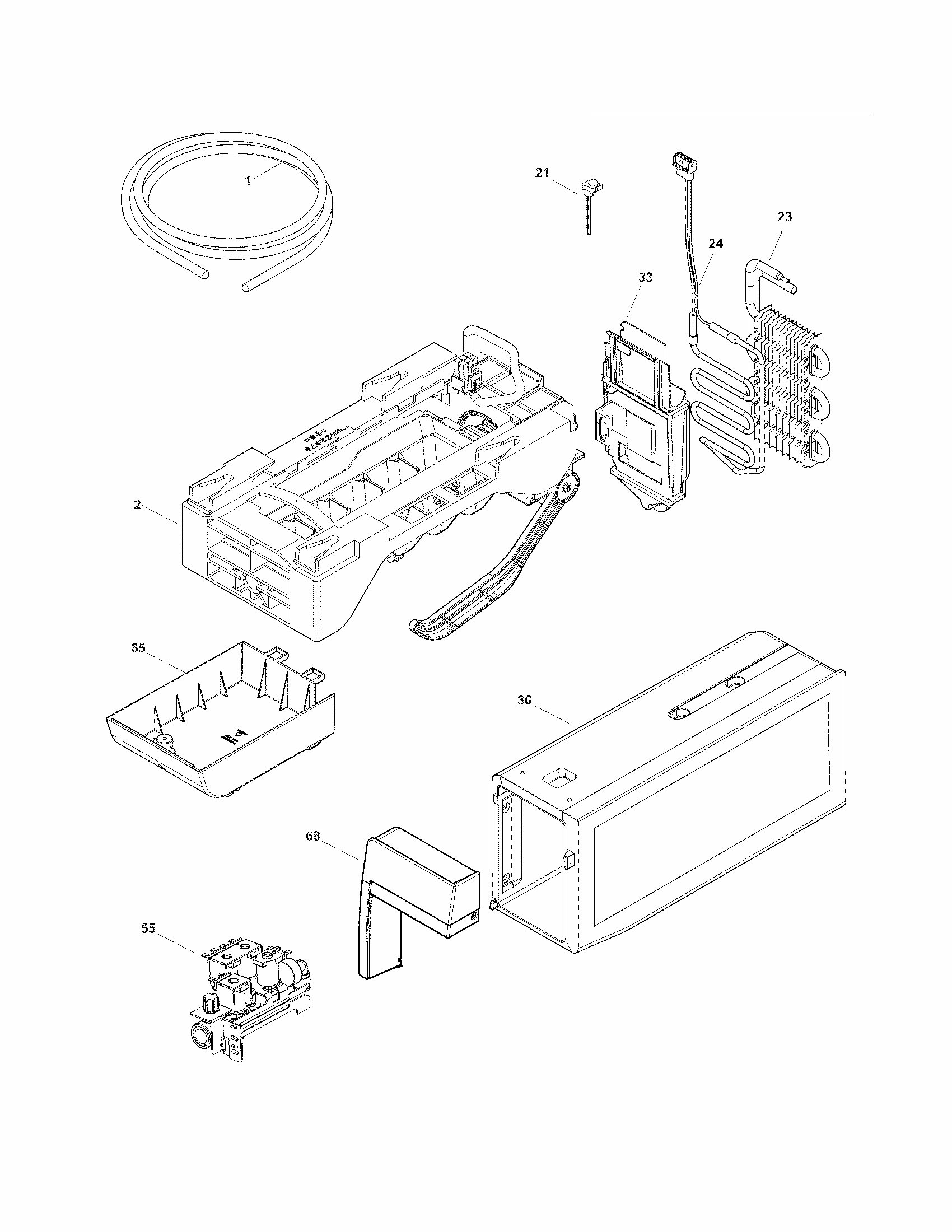 Ice Maker Diagram and Parts List for FGUB2642LF7  Frigidaire Refrigerator