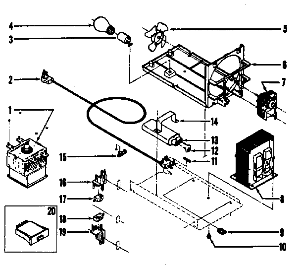 Power Control Diagram and Parts List for 56-4877  Tappan Microwave