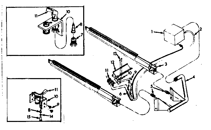Burner & manifold assembly Diagram and Parts List for 867765832  Frigidaire Furnace