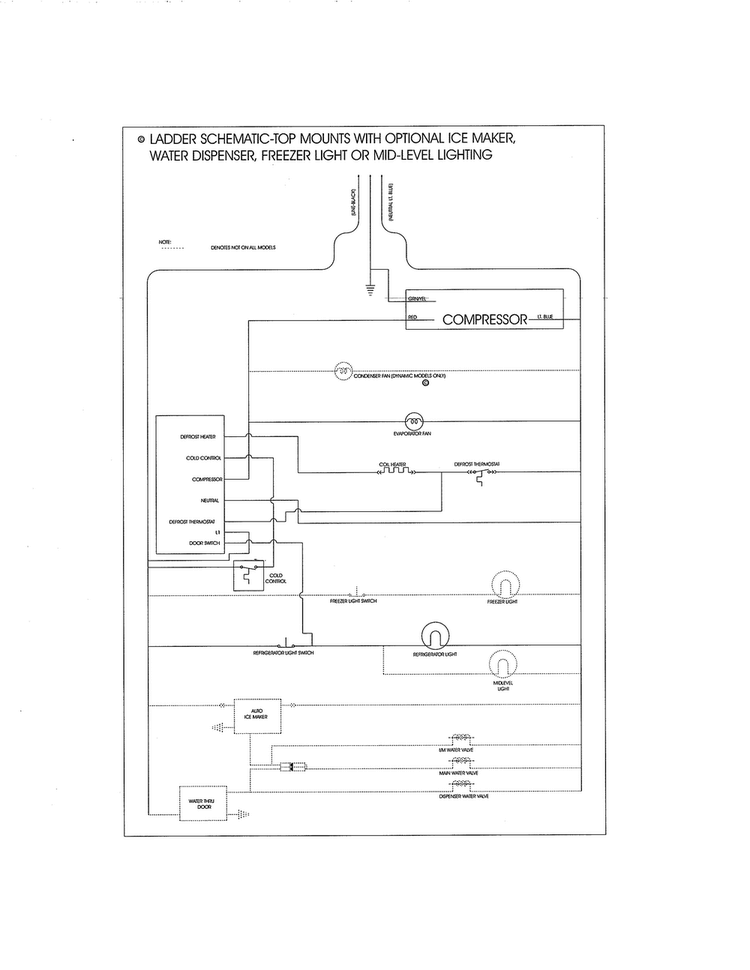 Wiring Schematic Diagram and Parts List for 25362622017  Kenmore Refrigerator