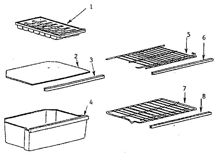 Accessories Diagram and Parts List for 5649610480  Kenmore Refrigerator