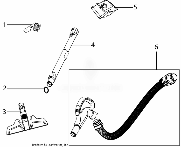 Accessories Diagram and Parts List for EL4335B  Electrolux Canister Vacuum