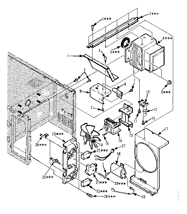 Switches And Microwave Parts Diagram and Parts List for 5648748610  Kenmore Microwave
