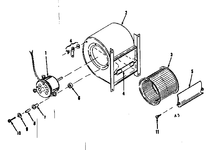H-q blower assembly Diagram and Parts List for 86764111  Frigidaire Furnace