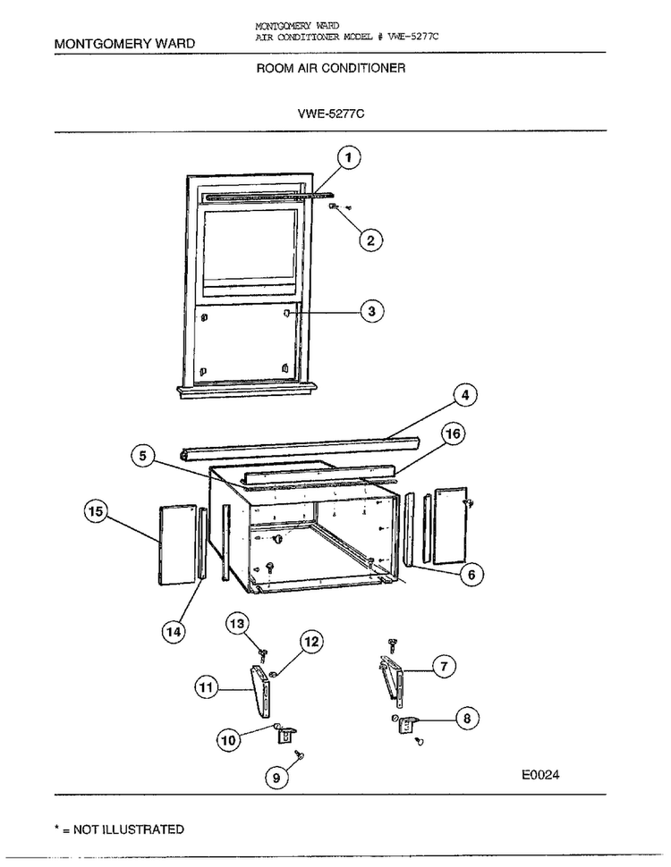 Room Air Conditioner Page 7 Diagram and Parts List for 5277C  Frigidaire Air Conditioner