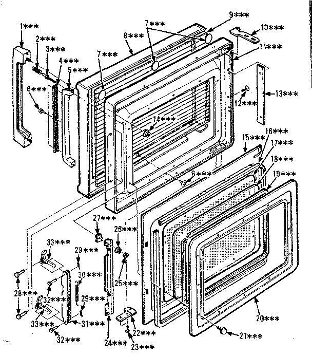 Door Parts Diagram and Parts List for 5648688410  Kenmore Microwave