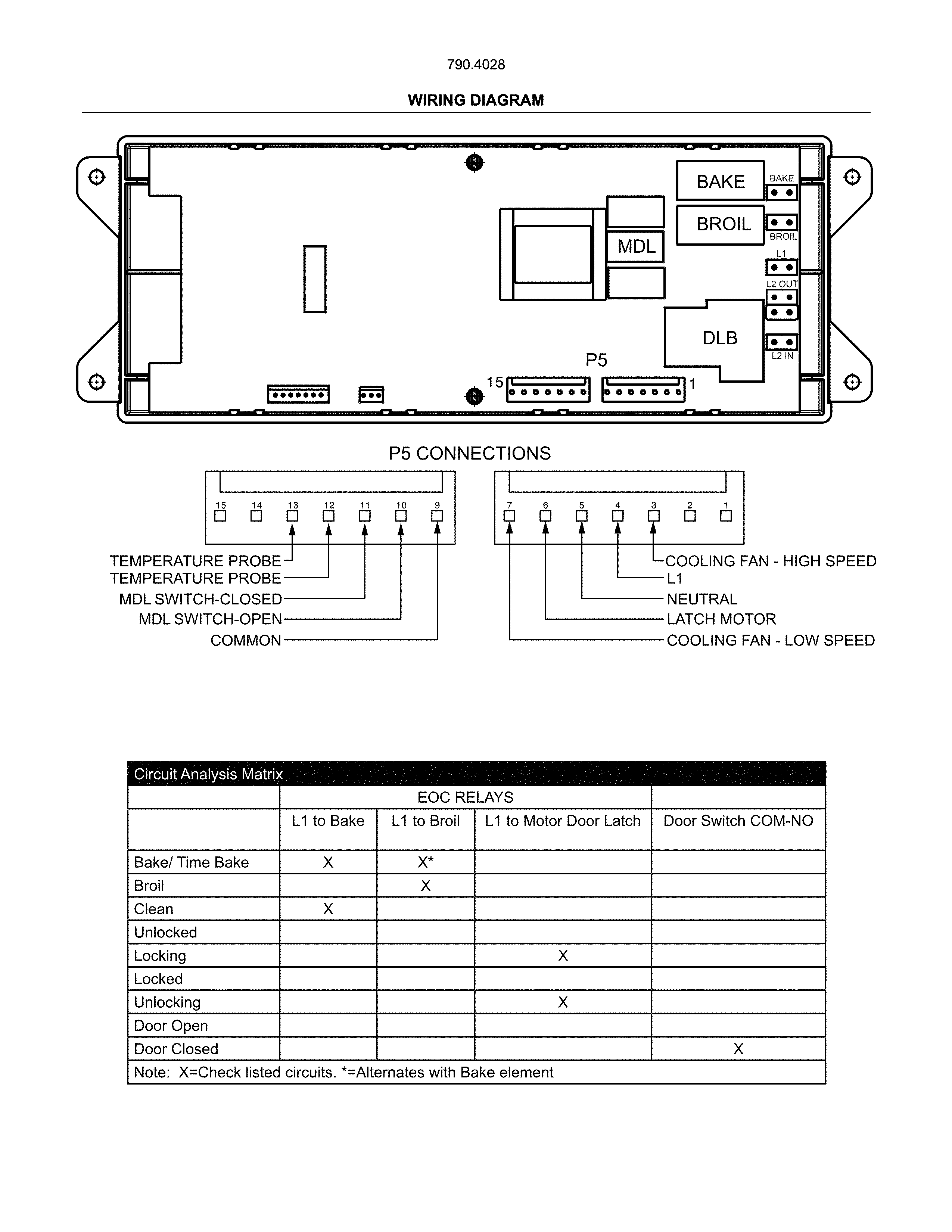 Wiring Diagram Diagram and Parts List for 79040289411  Kenmore Wall Oven