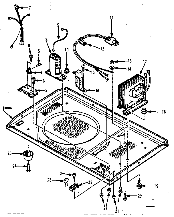 Microwave Parts Diagram and Parts List for 5648788610  Kenmore Microwave