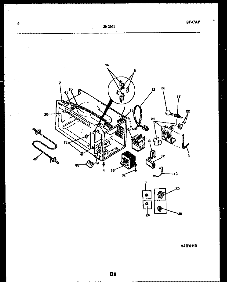 FUNCTIONAL PARTS Diagram and Parts List for 56-2661-00-01  Tappan Microwave