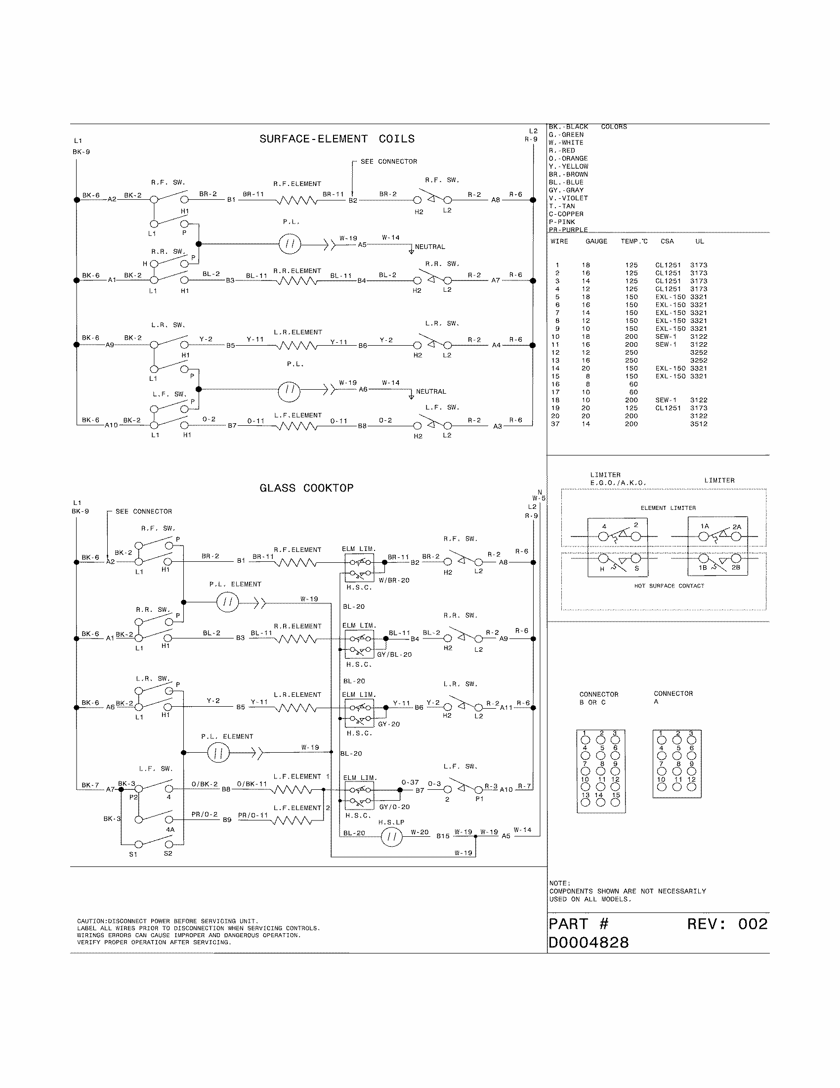 Wiring Diagram Diagram and Parts List for 79042533310  Kenmore Range
