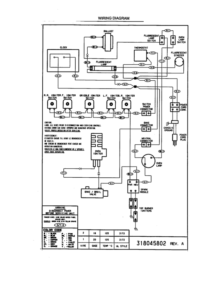 Wiring Diagram Diagram and Parts List for TGF645WFD5  Tappan Range