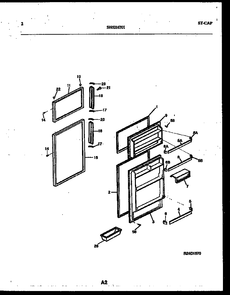 DOOR PARTS Diagram and Parts List for ATG150NCD1  Frigidaire Refrigerator