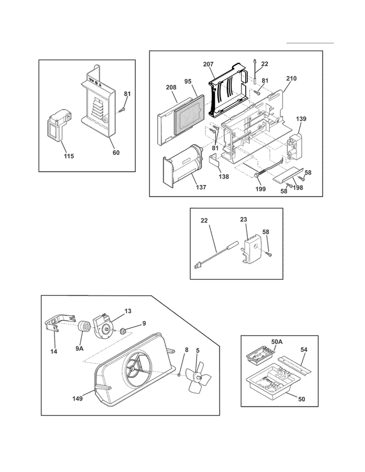 Controls Diagram and Parts List for EW26SS85KS1  Electrolux Refrigerator