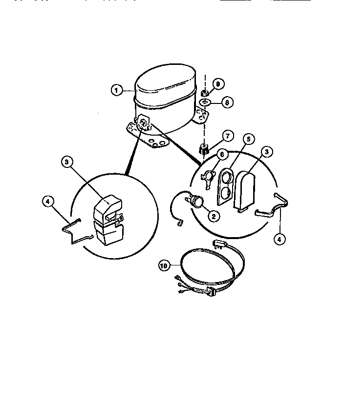 Compressor Diagram and Parts List for MR50N1  Frigidaire Dehumidifier
