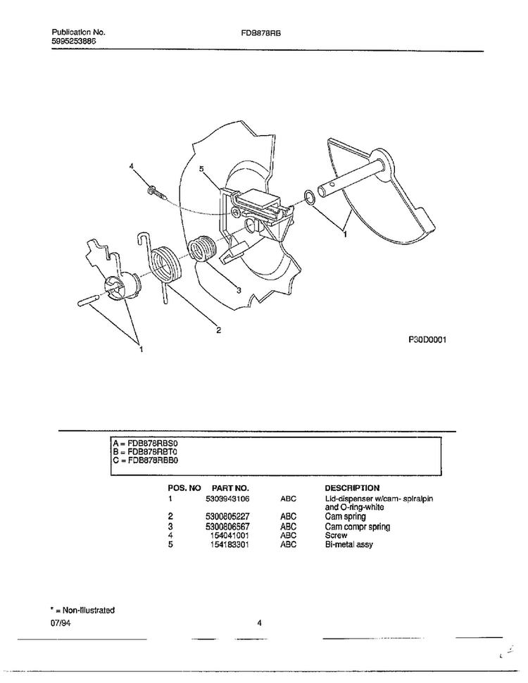 Dishwasher Page 3 Diagram and Parts List for 789  Frigidaire Dishwasher