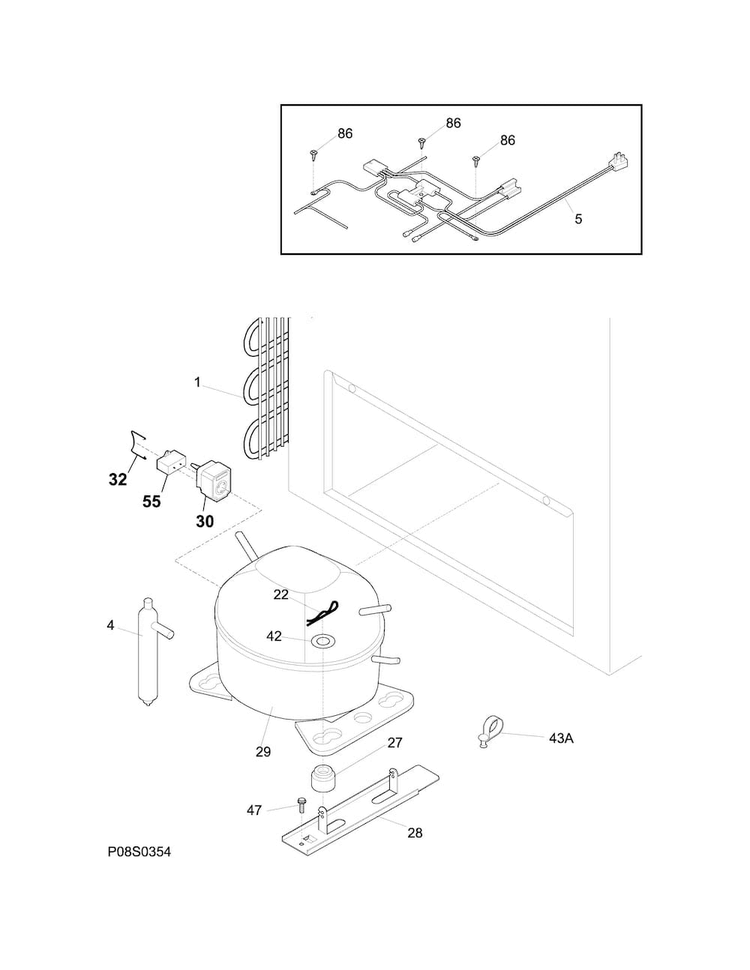 System Diagram and Parts List for WWFC18M4RCA  Westinghouse Freezer