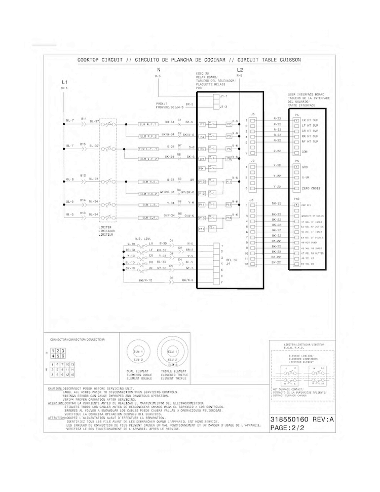 Wiring Diagram Diagram and Parts List for EI30ES55LBA  Electrolux Range