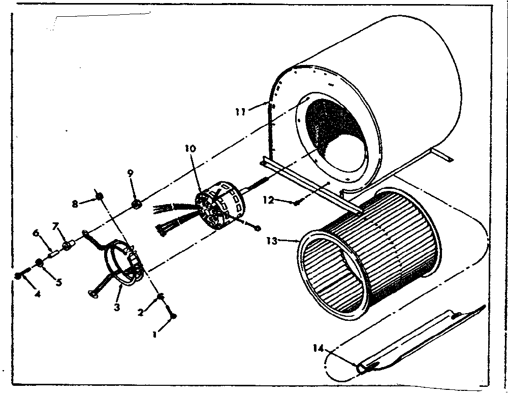 Blower assembly Diagram and Parts List for 867765930  Frigidaire Furnace