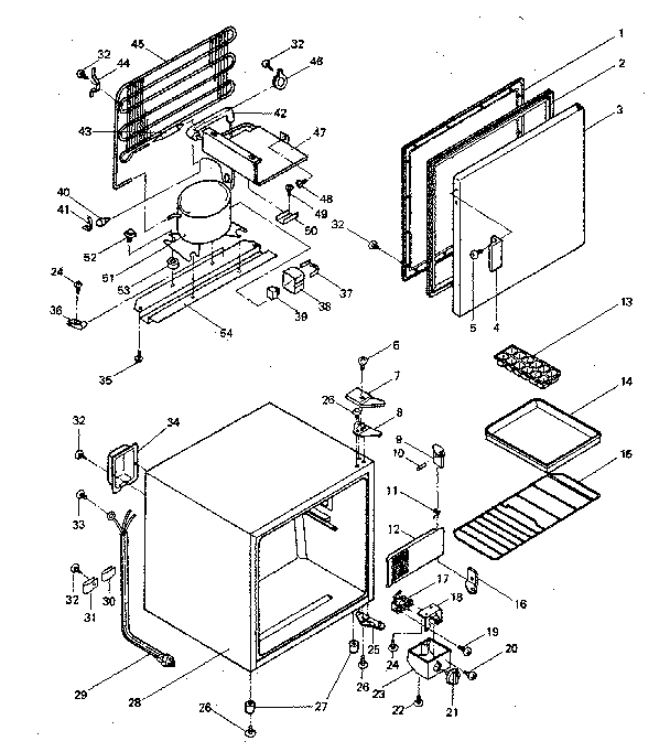 Cabinet Parts Diagram and Parts List for 5648911511  Kenmore Refrigerator