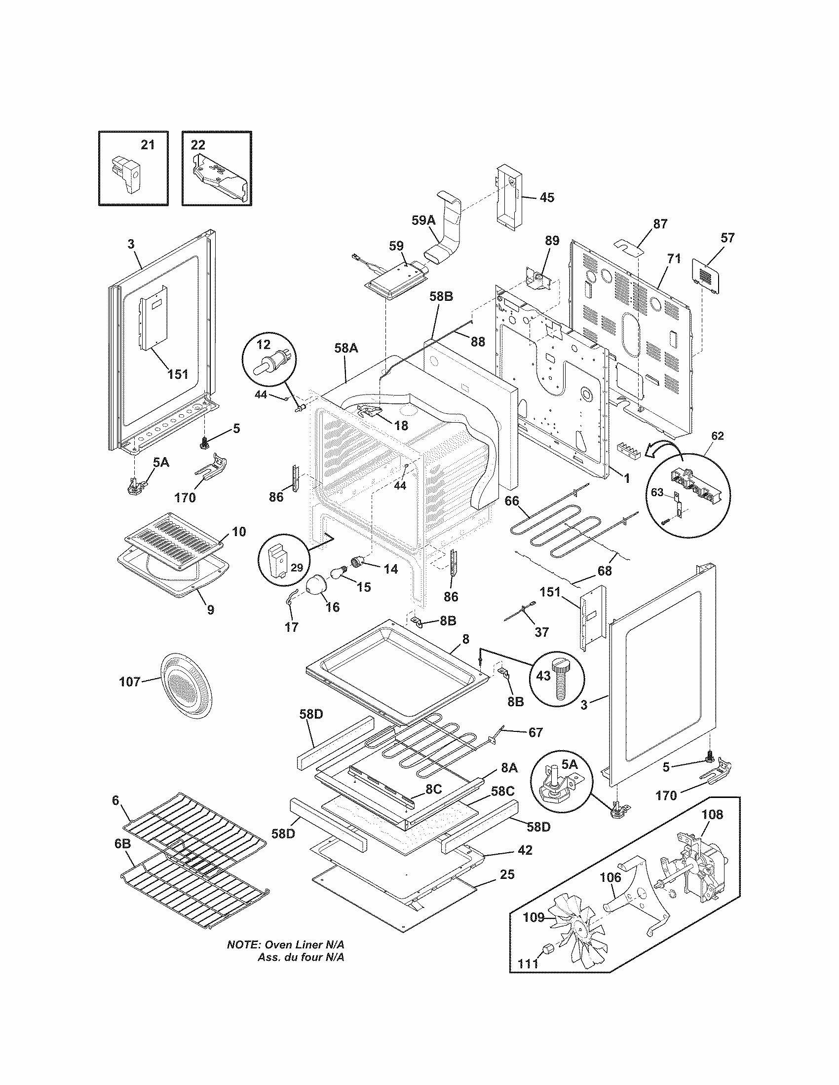 Body Diagram and Parts List for 79092703016  Kenmore Range