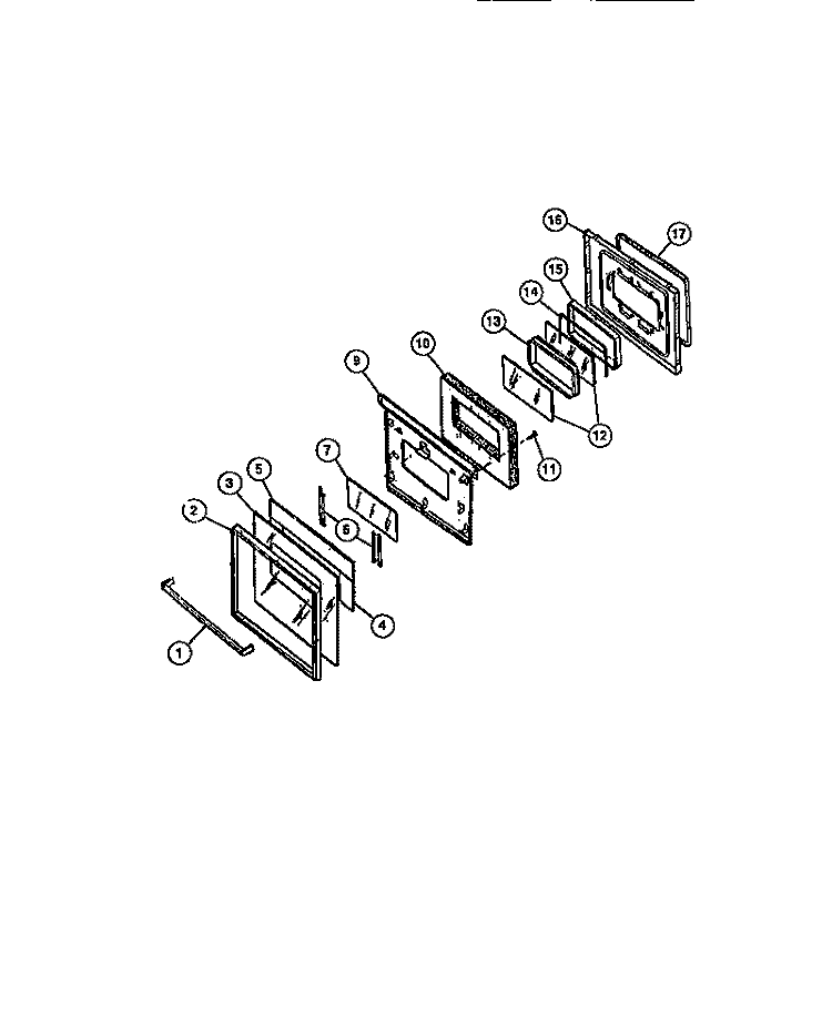 OVEN DOOR Diagram and Parts List for CGC4S8DXE  Gibson Range