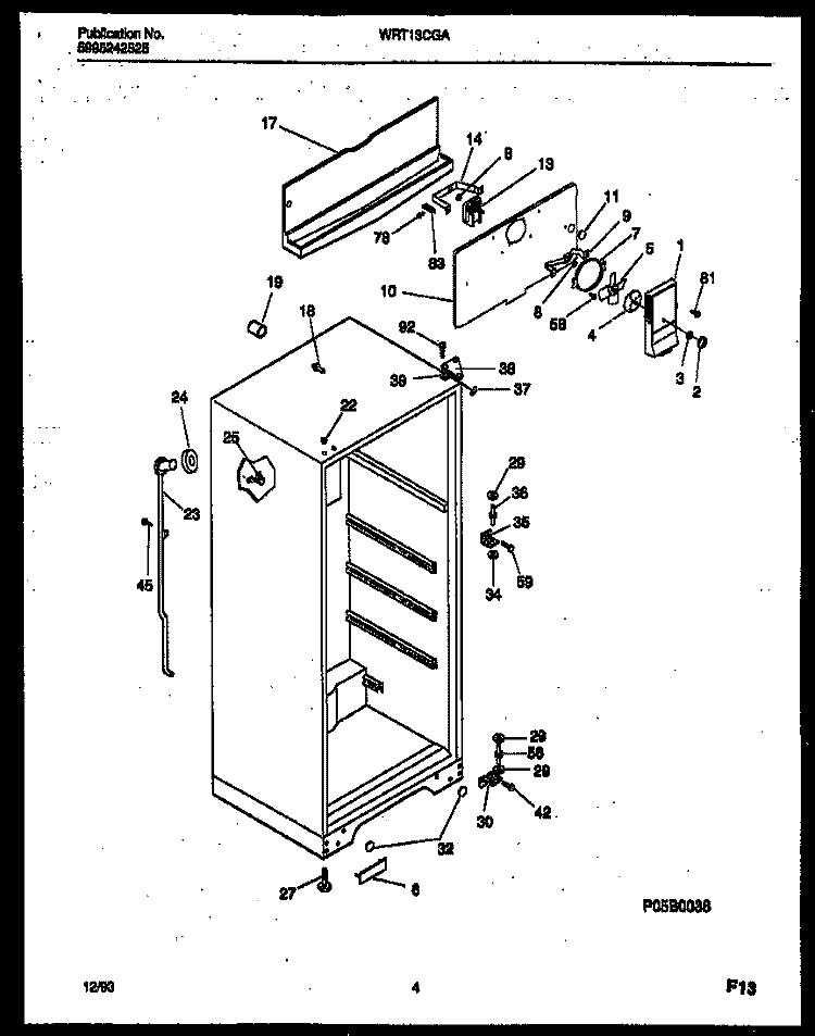 CABINET PARTS Diagram and Parts List for WRT13CGAZ0  Frigidaire Refrigerator