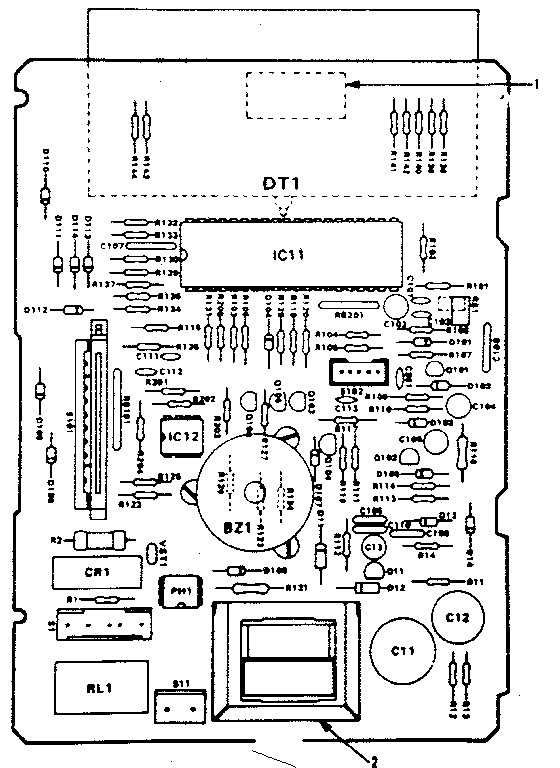 Power And Control Circuit Board Diagram and Parts List for 5648888611  Kenmore Microwave
