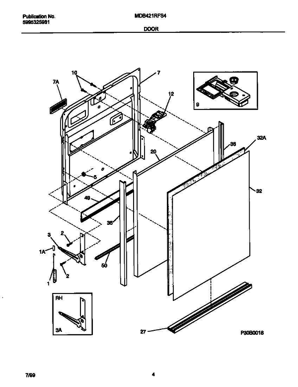 Frigidaire Mdb421rfs4 5 Diagram and Parts List for MDB421RFS4 V0 Frigidaire Refrigerator