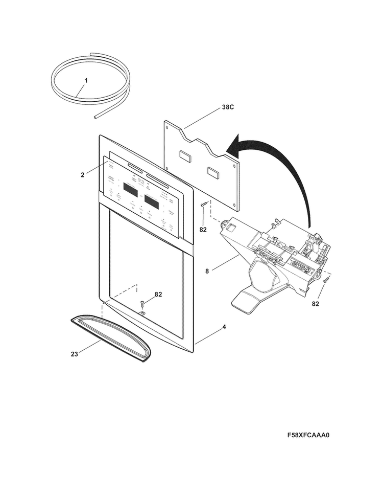 Ice & Water Dispenser Diagram and Parts List for FFSC2323LEA  Frigidaire Refrigerator